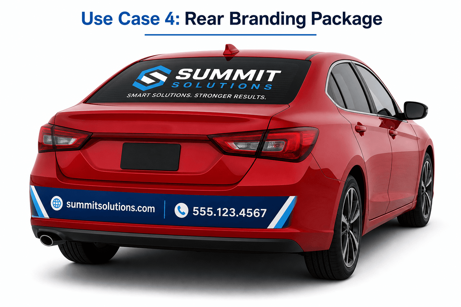 Example rear branding on a sedan