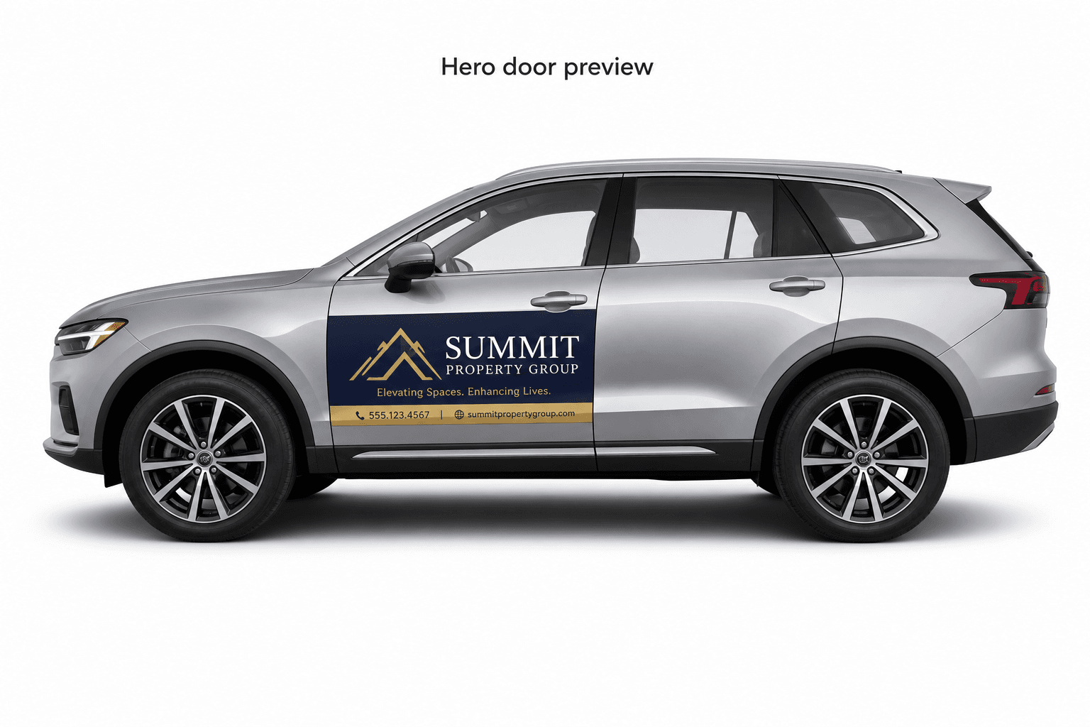 Example vinyl on an SUV door