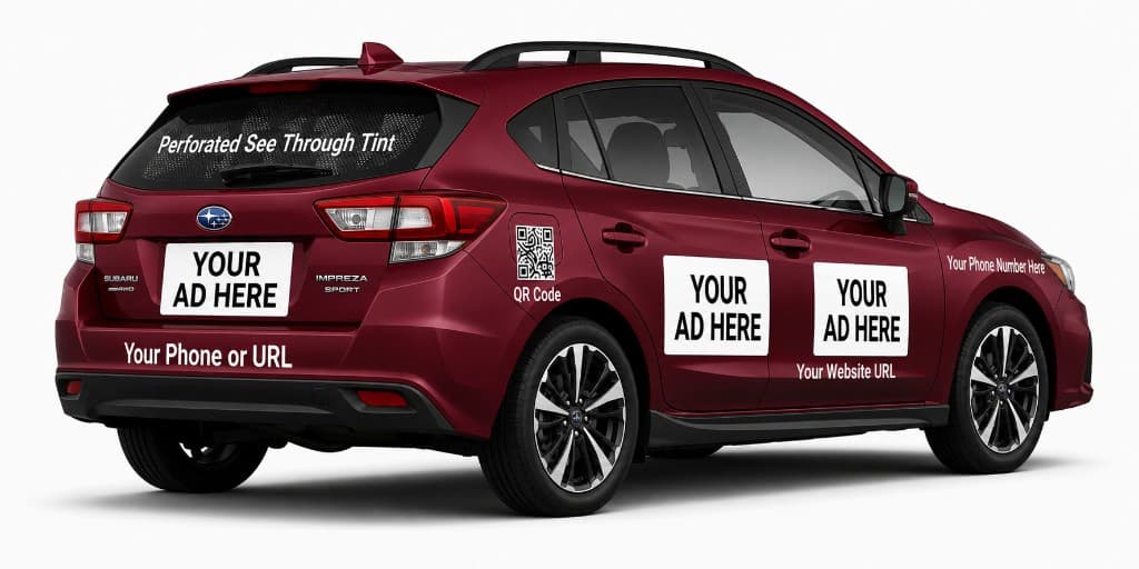 Hatchback with doors, QR, and rear branding zones